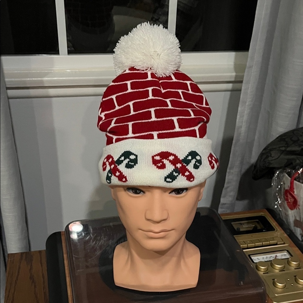 Red and White Candy Cane Beanie